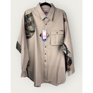 Wrangler Pro Gear Y2K-Era Realtree Hardwoods HD Camo Shooting Shirt Men's 3X NWT